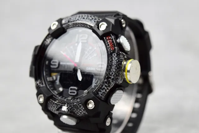Casio G-Shock Mudmaster Quad Sensor Preto Fibra de Carbono Relógio Esportivo 8