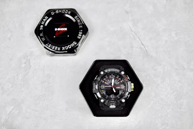 Casio G-Shock Mudmaster Quad Sensor Preto Fibra de Carbono Relógio Esportivo 9