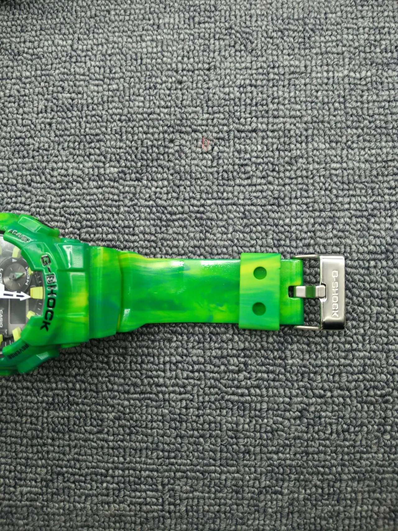 Casio Verde Amarelo translúcido marmoleado resina acentos em negrito relógio 10