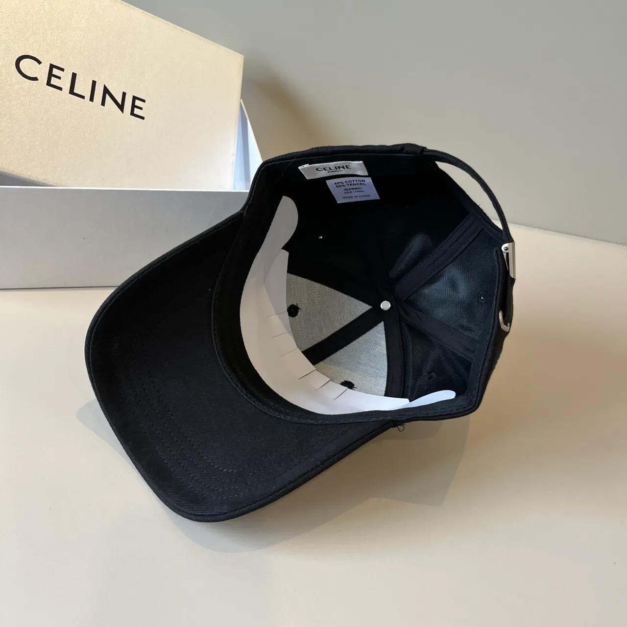 Celine Crystal Logo Black Baseball Cap 3