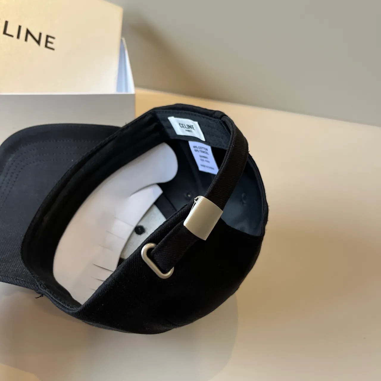 Celine Crystal Logo Black Baseball Cap 4