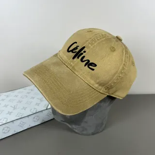 Celine Logo Cap Khaki Unstructured Baseball Cap
