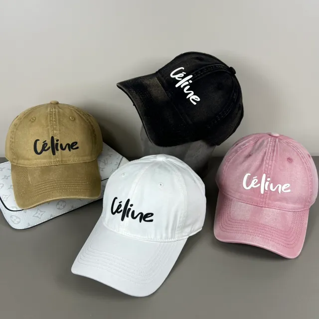 Celine Logo Cap Khaki Unstructured Baseball Cap 2