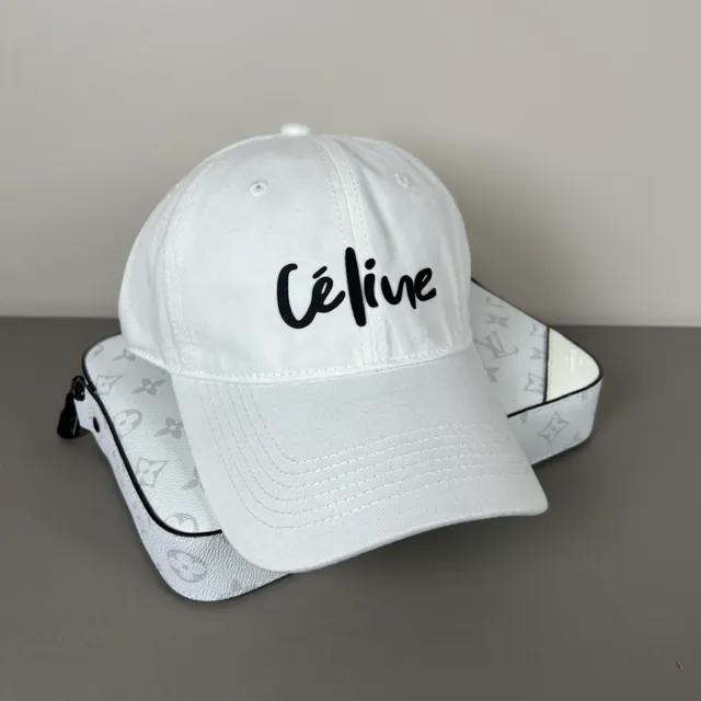 Celine Logo Cap Khaki Unstructured Baseball Cap 7