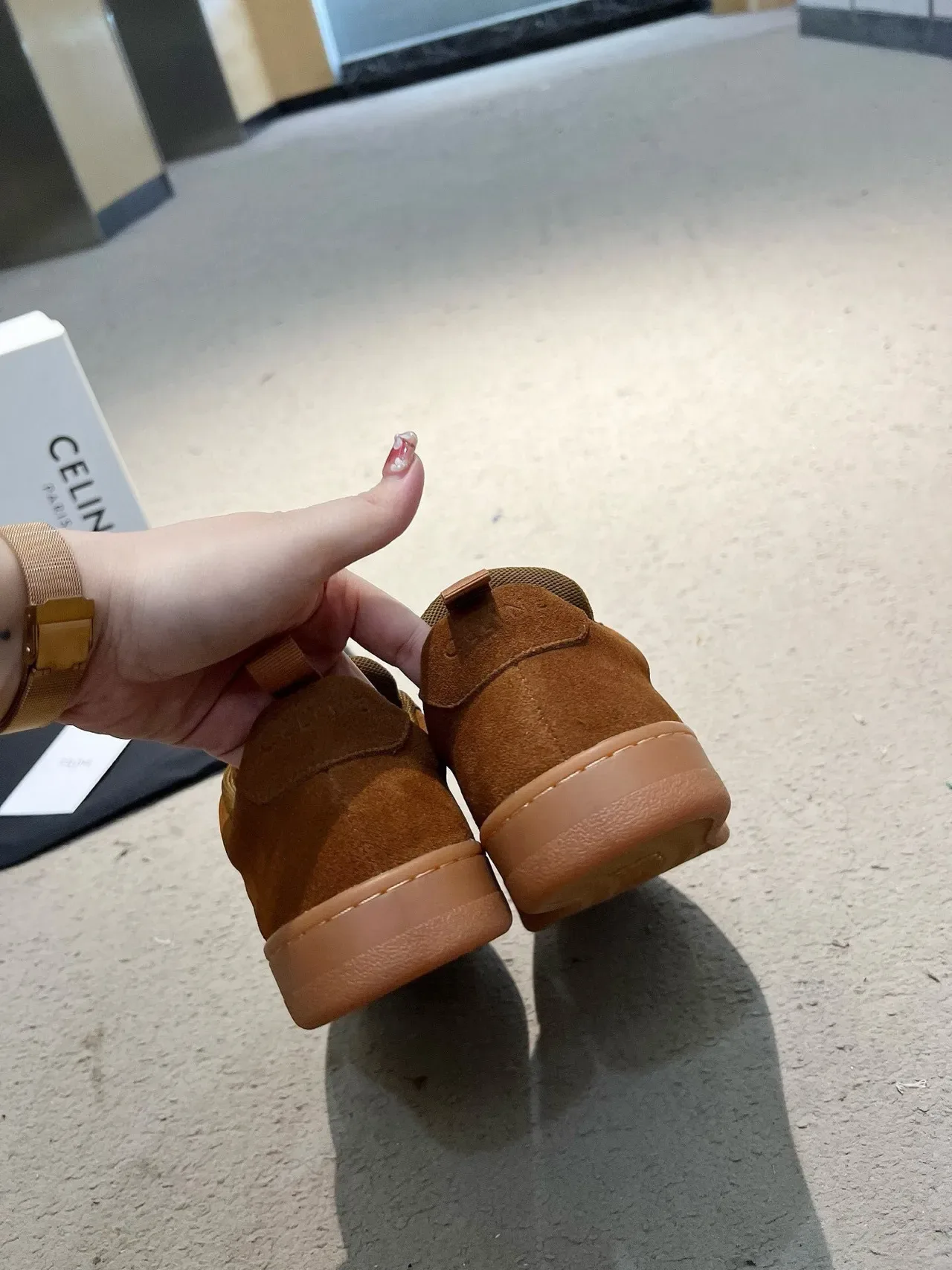 Celine Triomphe Brown Suede Lifestyle Sneakers 4