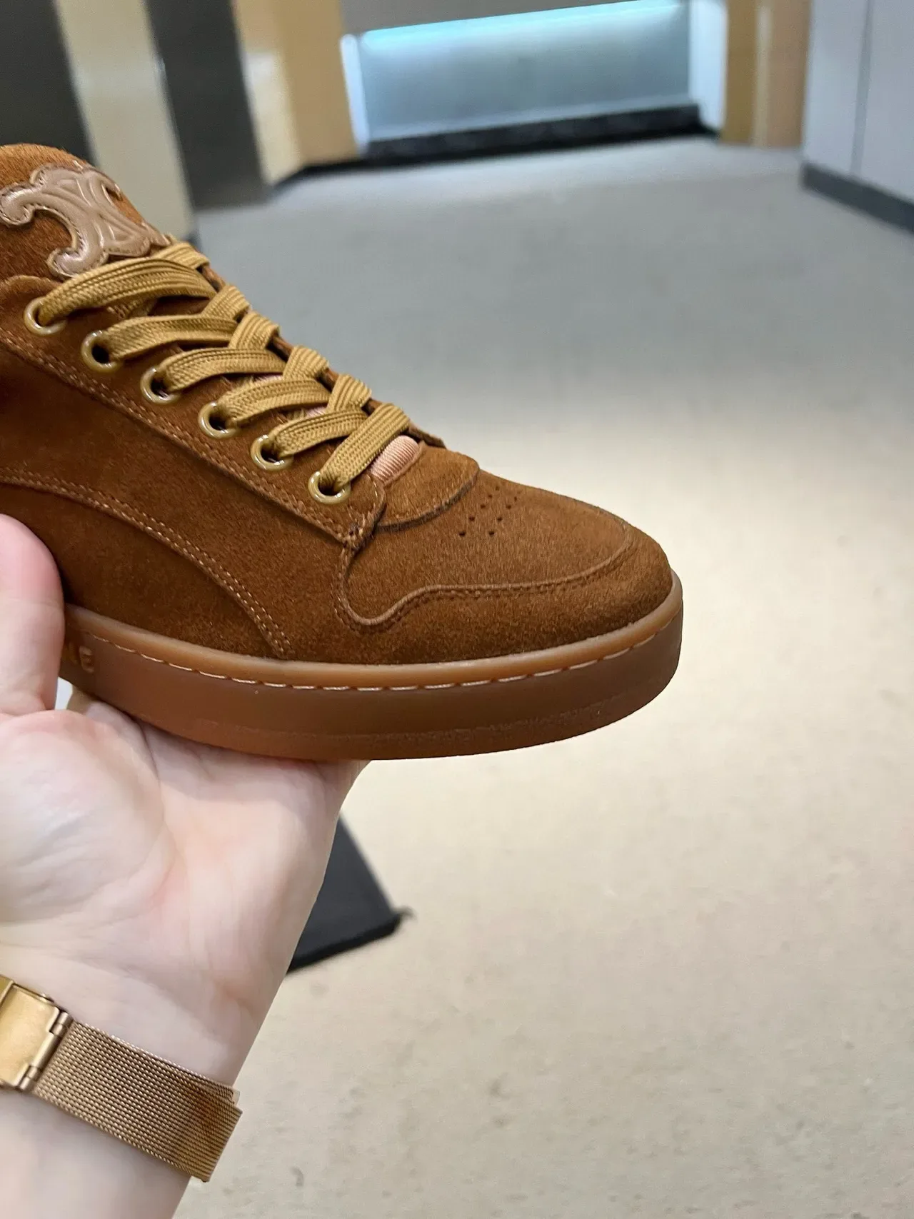 Celine Triomphe Brown Suede Lifestyle Sneakers 7
