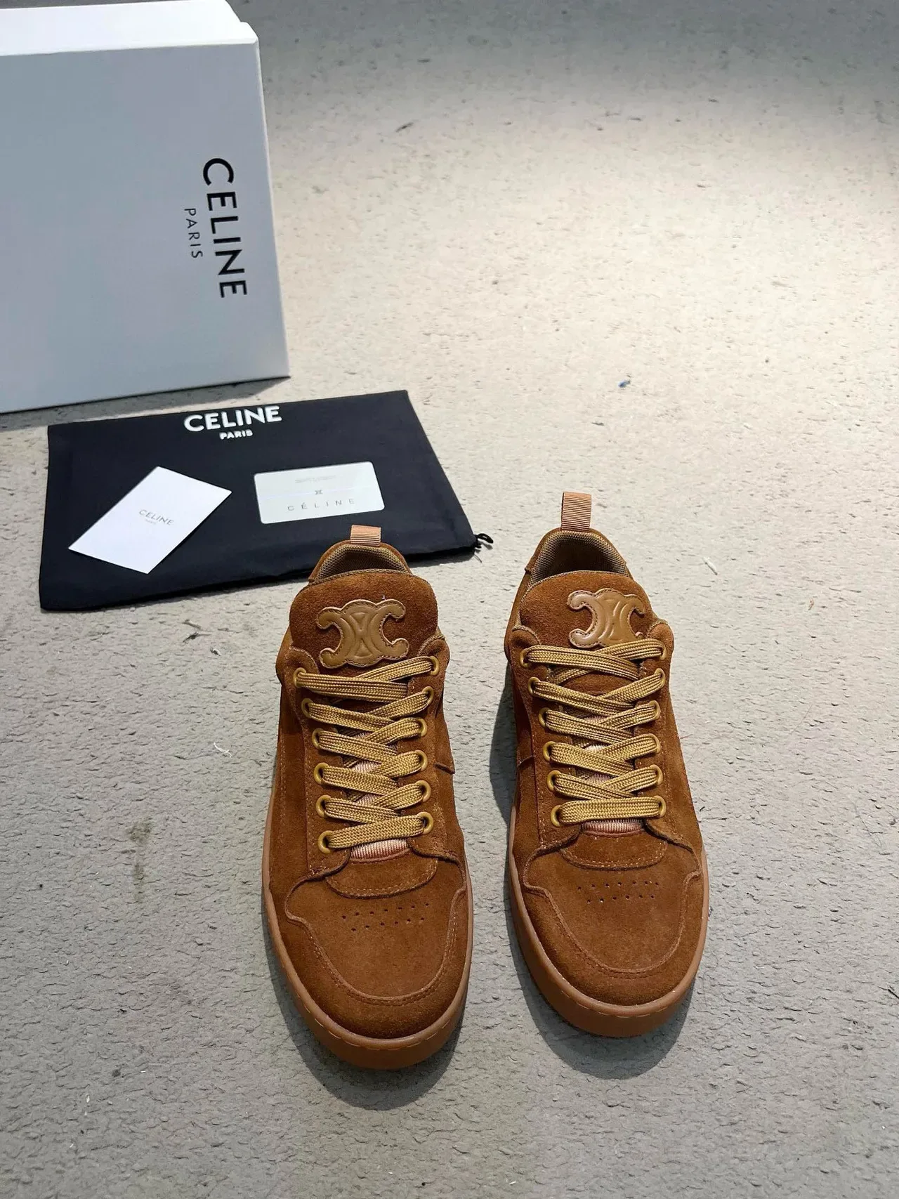 Celine Triomphe Brown Suede Lifestyle Sneakers 8