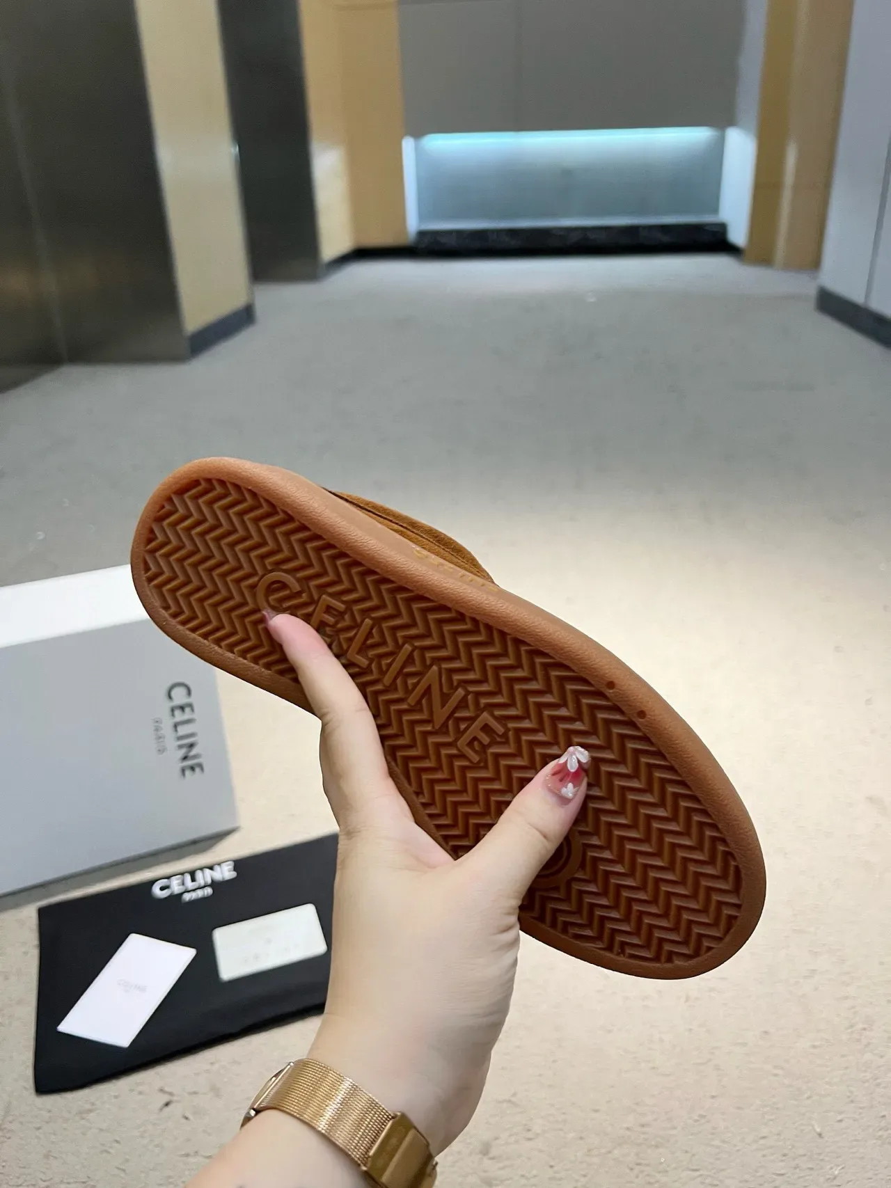 Celine Triomphe Brown Suede Lifestyle Sneakers 9