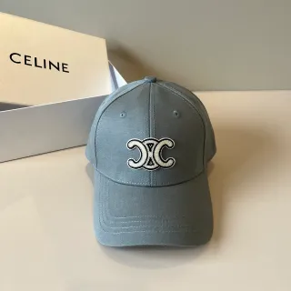 Celine Triomphe Embroidered Gray Baseball Cap