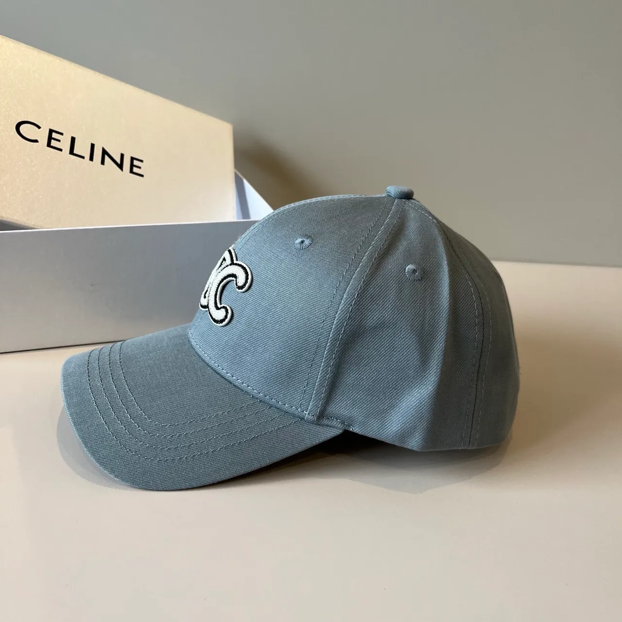 Celine Triomphe কাচ্চা ধূসর বেসবল ক্যাপ 7
