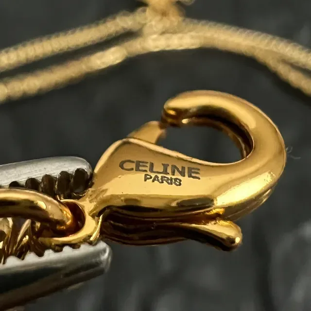 Celine Triomphe Gold-Tone Crystal Pavé Multi-Chain Necklace 2