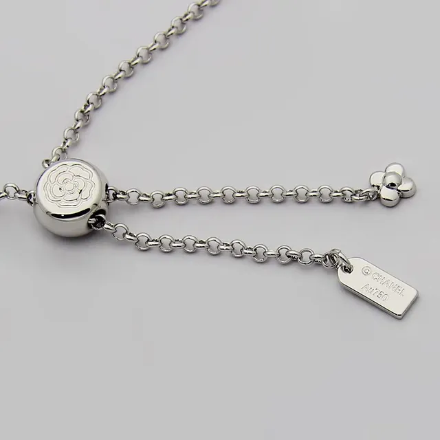 Chanel Camélia Choker রূপালি টোন পাভে জেমস্টোন মালা 2