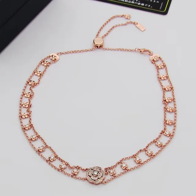 Chanel Camélia Choker রূপালি টোন পাভে জেমস্টোন মালা 5