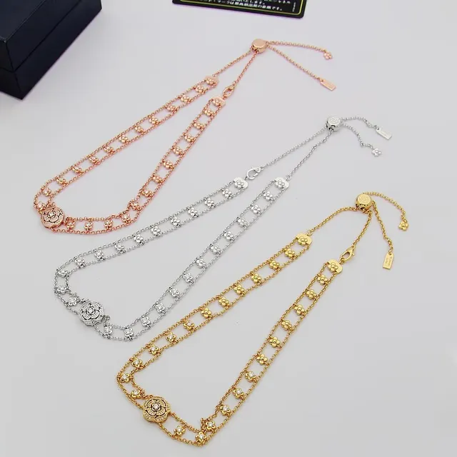 Chanel Camélia Choker রূপালি টোন পাভে জেমস্টোন মালা 7