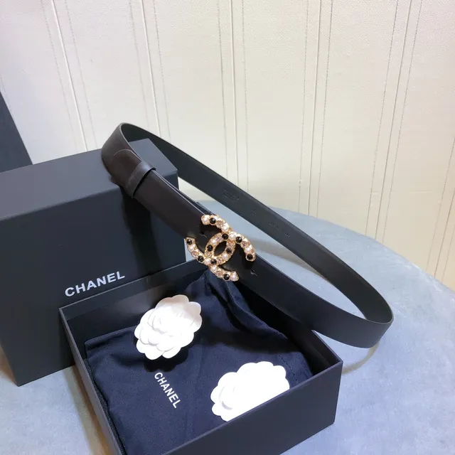 Chanel CC Belt Black Gold Buckle Leather Belt 3