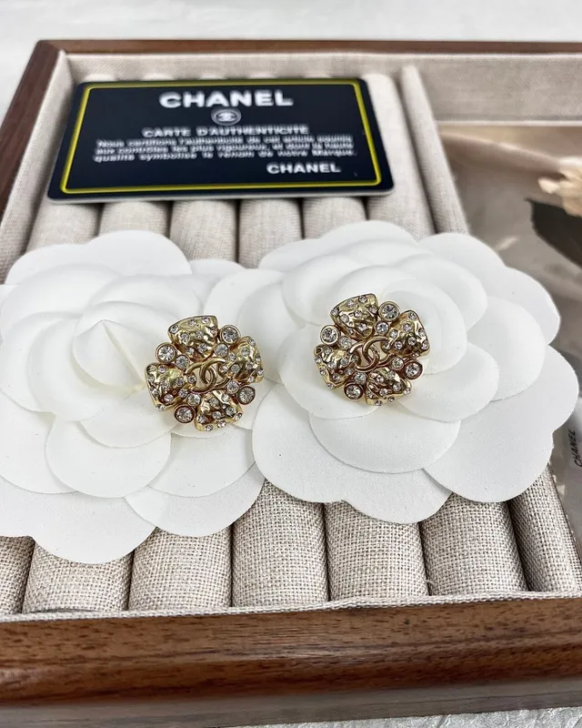 Chanel CC Cross Crystal Gold-Tone Stud Earrings 6