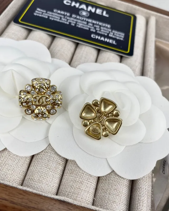 Chanel CC Cross Crystal Gold-Tone Stud Earrings 7