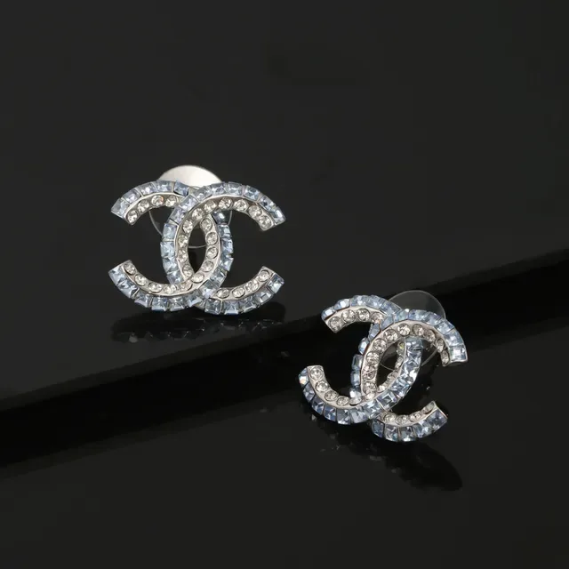 Chanel CC Logo Crystal Pavé Stud Earrings 2