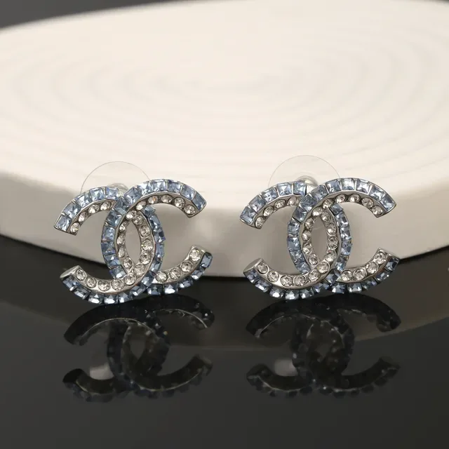 Chanel CC Logo Crystal Pavé Stud Earrings 4