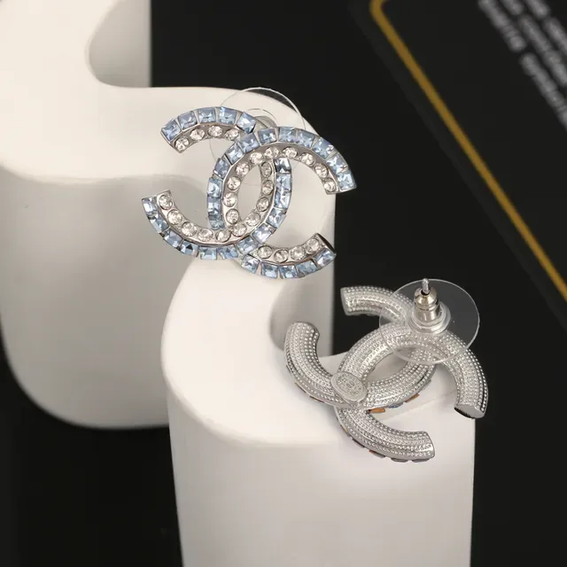 Chanel CC Logo Crystal Pavé Stud Earrings 5