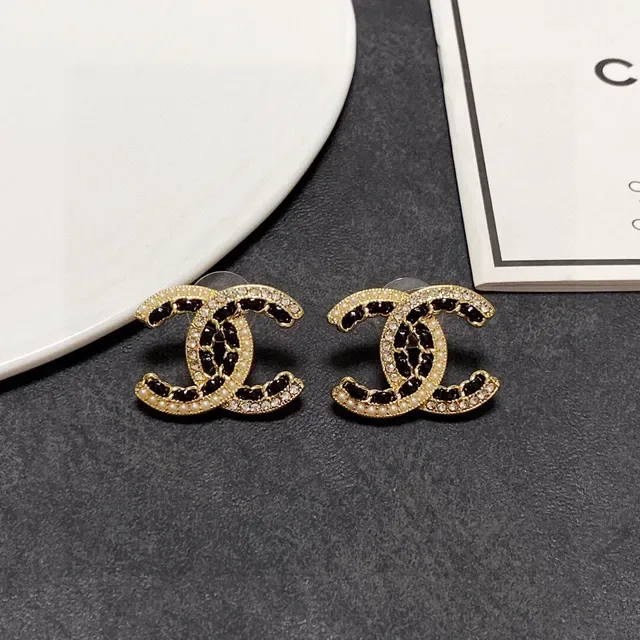 Chanel CC Logo Pearl and Crystal Earrings 4