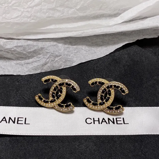Chanel CC Logo Pearl and Crystal Earrings 6