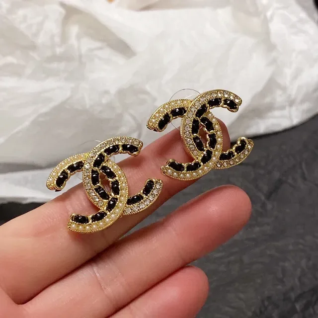 Chanel CC Logo Pearl and Crystal Earrings 7