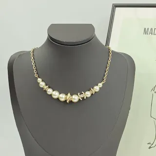 Chanel CC मोती माला सोने की चेन माला