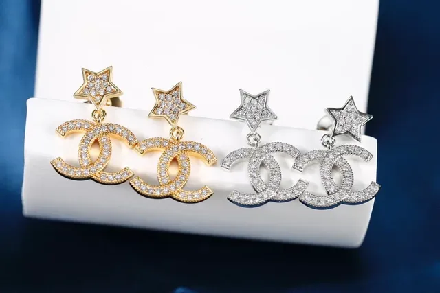 Chanel CC Star Pavé Crystal Drop Earrings 2