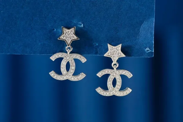 Chanel CC Star Pavé Crystal Drop Earrings 4