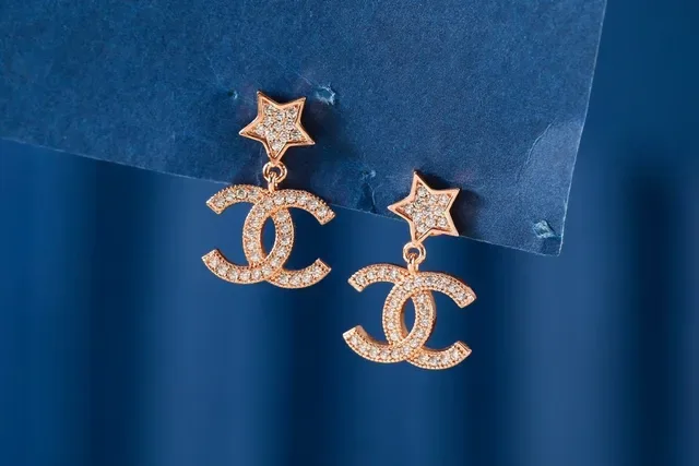 Chanel CC Star Pavé Crystal Drop Earrings 5