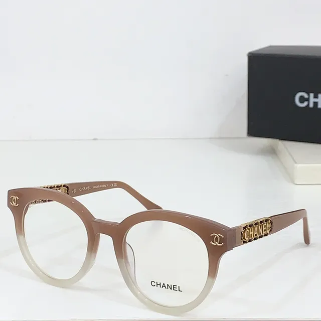 Chanel Chain Black Gold Glossy Acetate Branding Optical Glasses 7