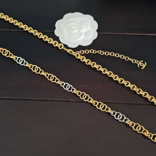 Chanel 经典链条金银双色项链