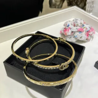 Chanel Coco Crush Gold Transparent Crystal-Embellished Bracelet