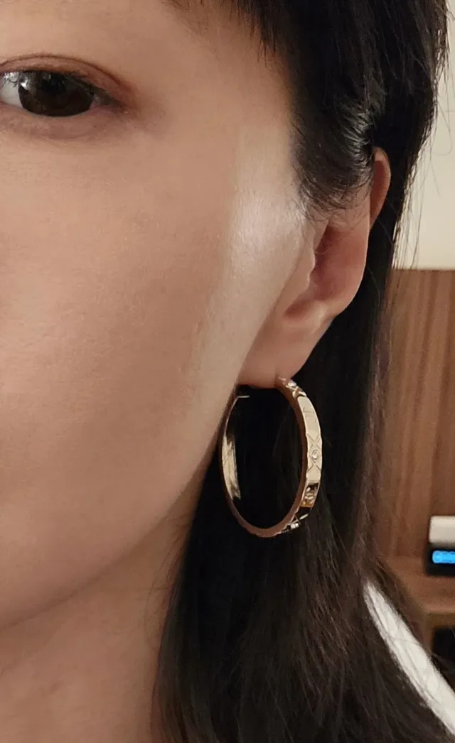 Chanel Gold Transparent Hoop Earrings 5