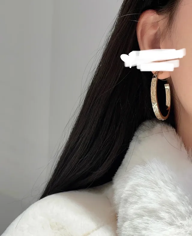 Chanel Gold Transparent Hoop Earrings 6