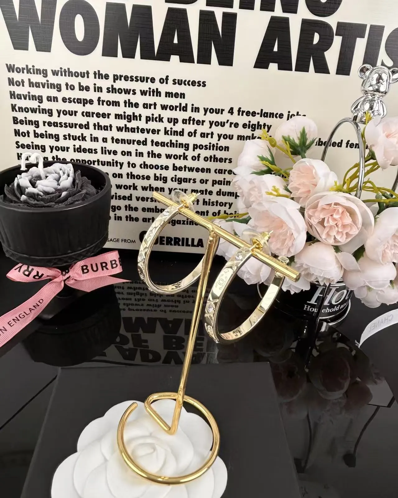 Chanel Gold Transparent Hoop Earrings 9