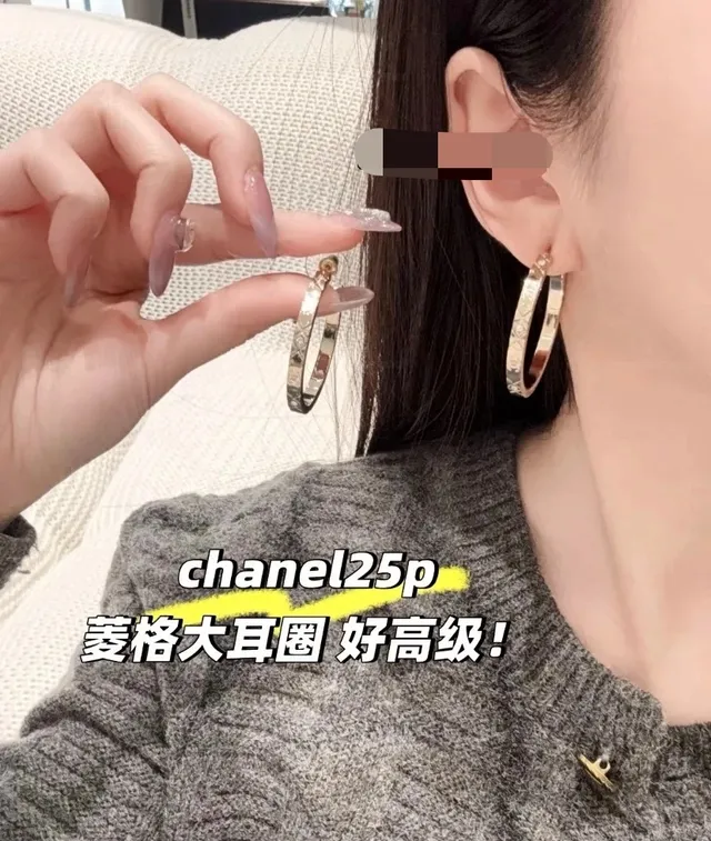 Chanel Gold Transparent Hoop Earrings 14