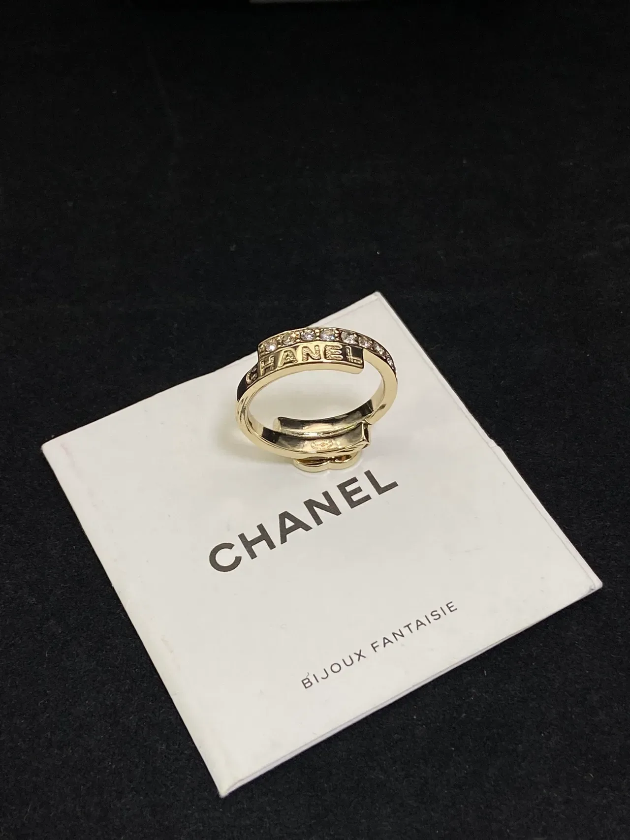 Chanel Gold White Pavé Crystal Bracelet 2