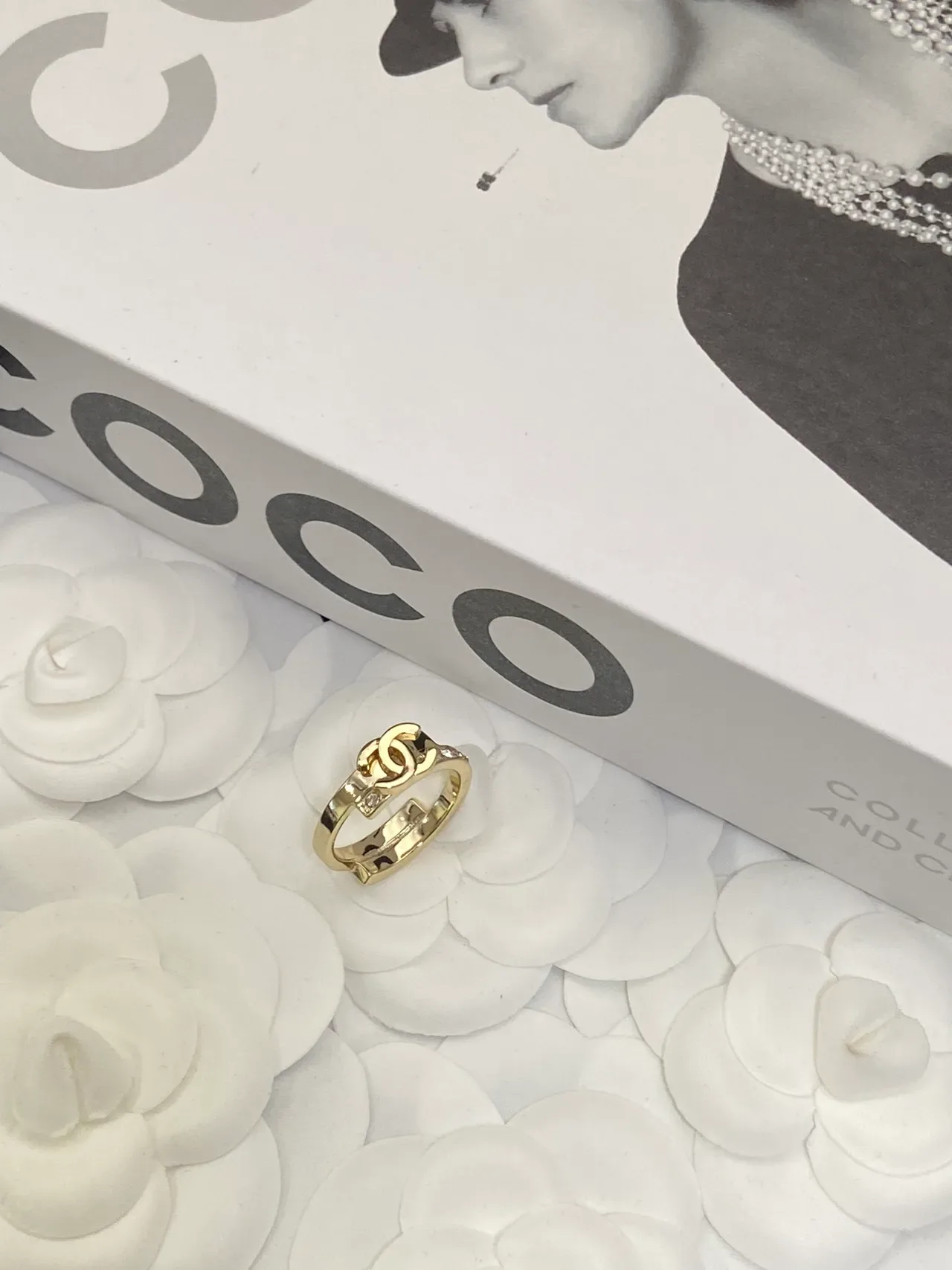 Chanel Gold White Pavé Crystal Bracelet 6