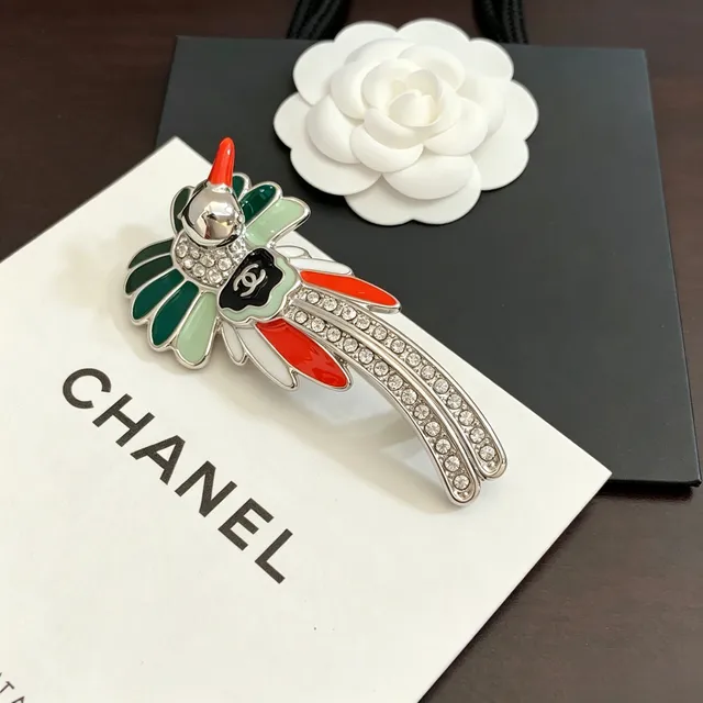 Chanel Hummingbird Enamel and Crystal Brooch 1