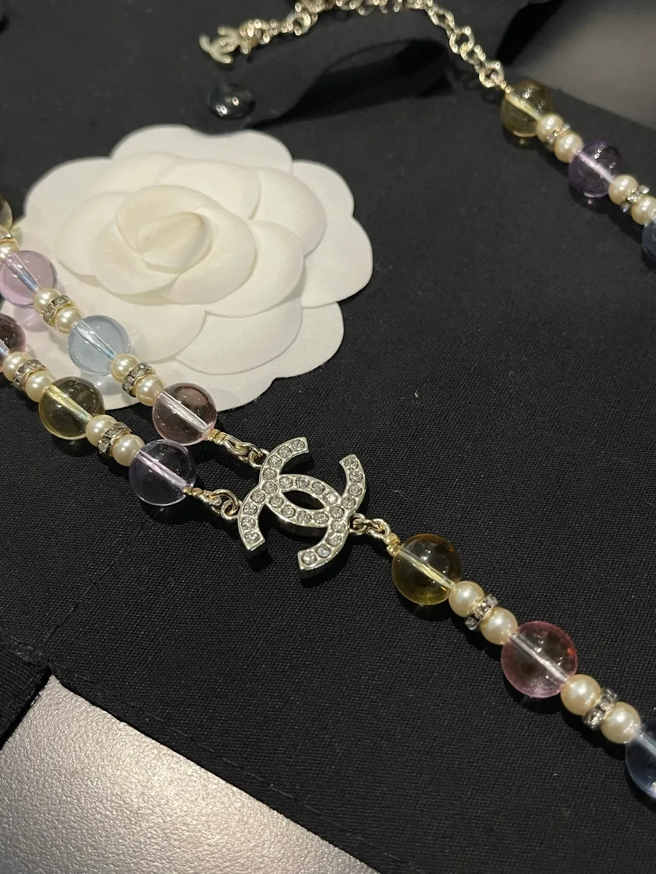 Chanel Multicolor White Multi-Strand Beaded Necklace 8