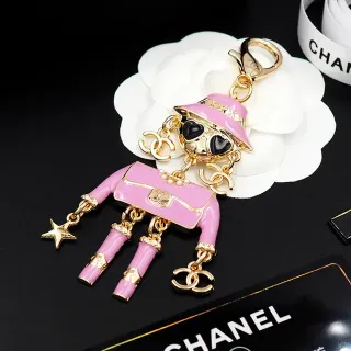 Chanel Pink Enamel Mademoiselle Figurine Brooch
