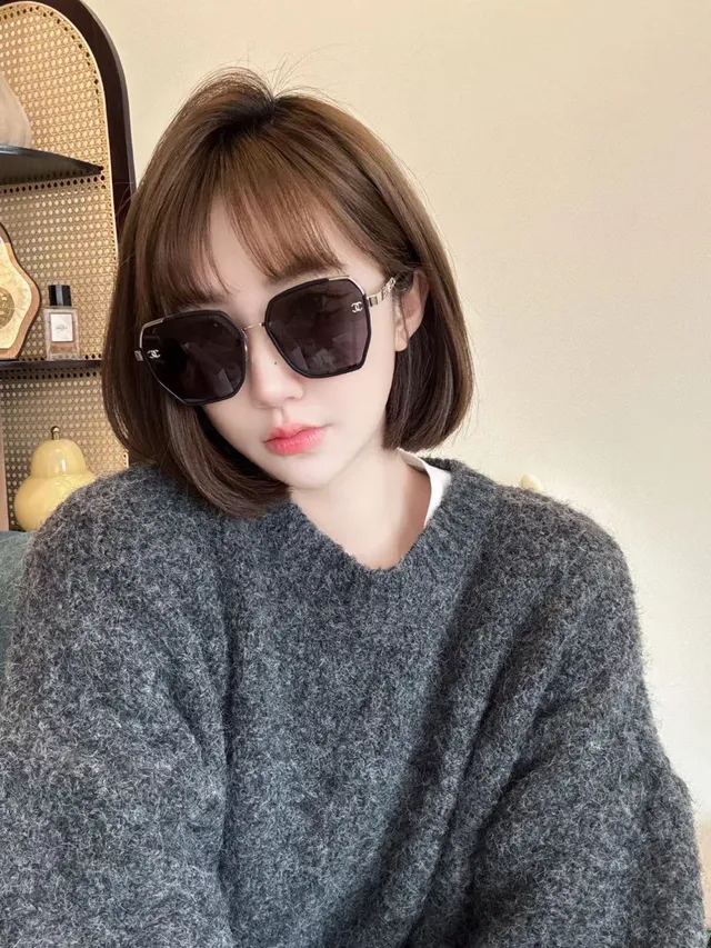Chanel Pink Gold Oversized Geometric Frame Gradient Lenses Sunglasses 3