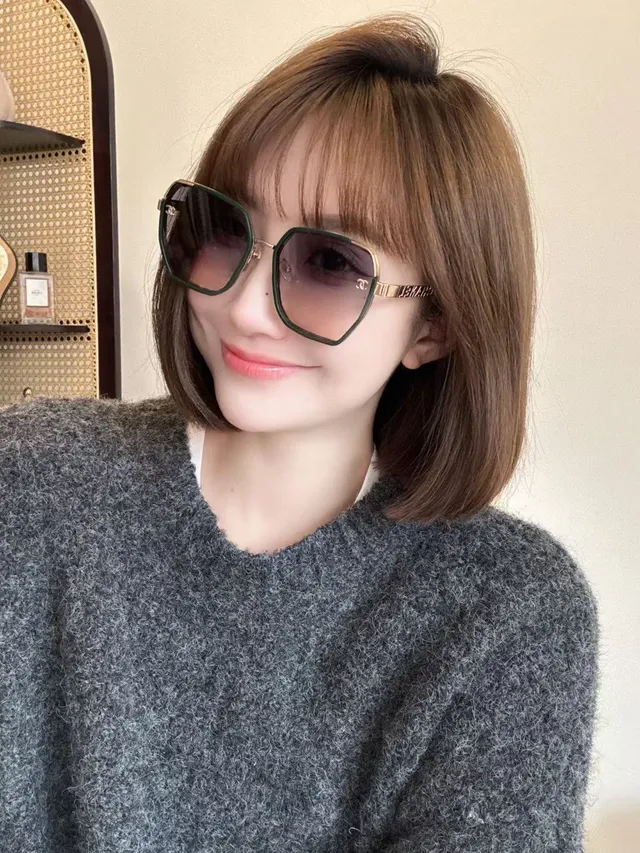 Chanel Pink Gold Oversized Geometric Frame Gradient Lenses Sunglasses 4