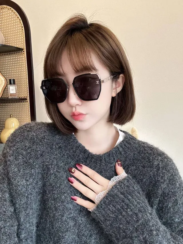 Chanel Pink Gold Oversized Geometric Frame Gradient Lenses Sunglasses 7