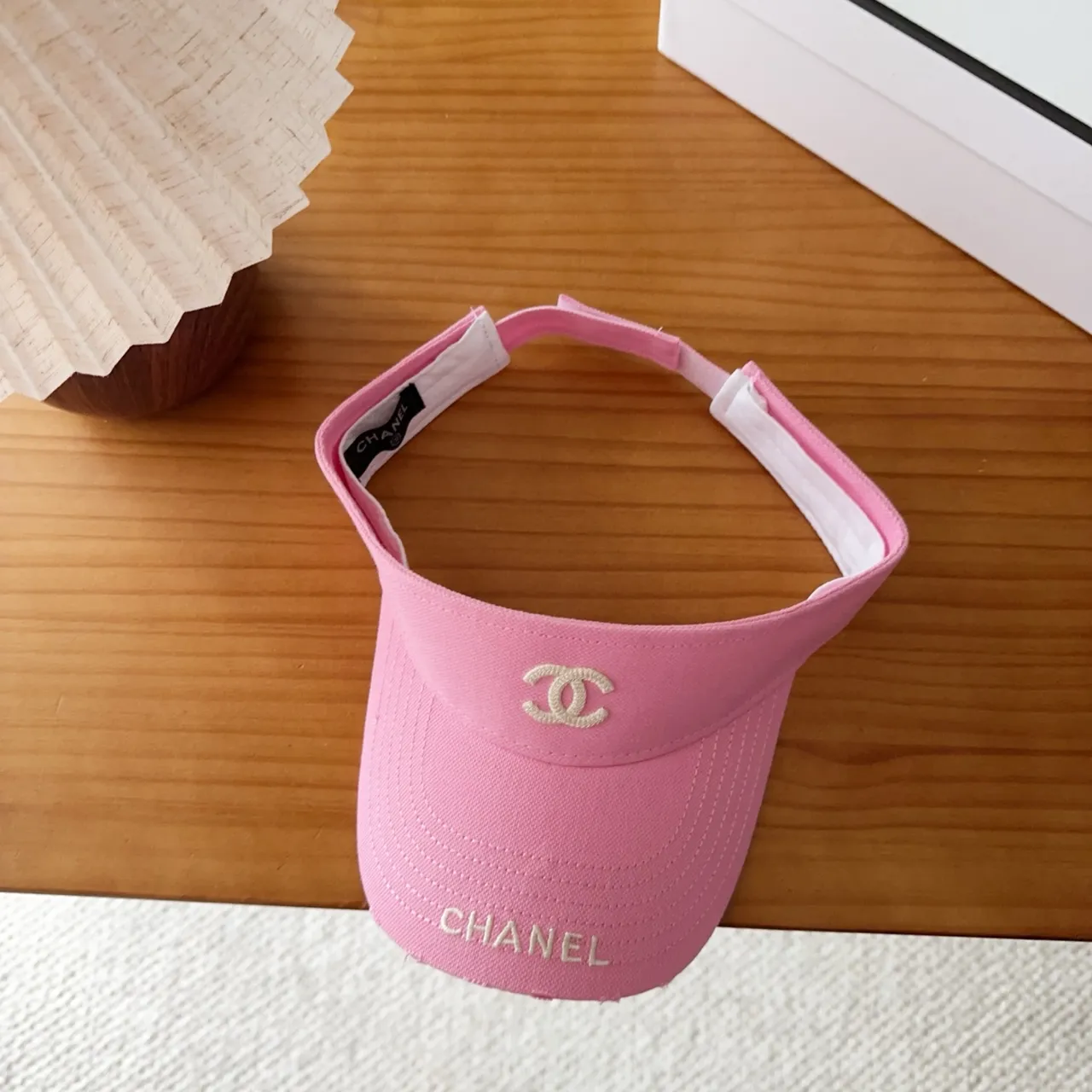 Chanel Pink White Embroidered Interlocking CC Logo Thread Lettering Baseball Cap 7