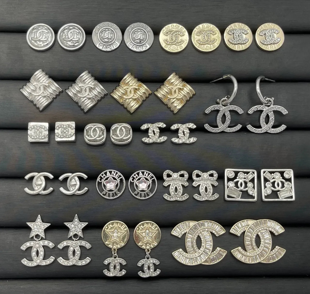 Chanel Silver Gold Metallic Logo-Emblazoned Brooch 2