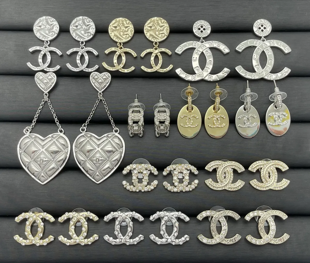 Chanel Silver Gold Metallic Logo-Emblazoned Brooch 5