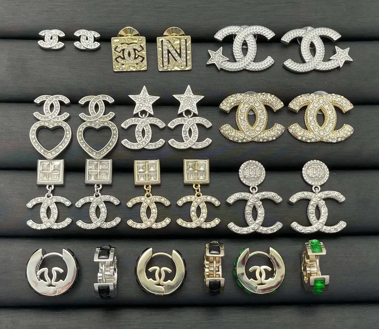 Chanel Silver Gold Metallic Logo-Emblazoned Brooch 6